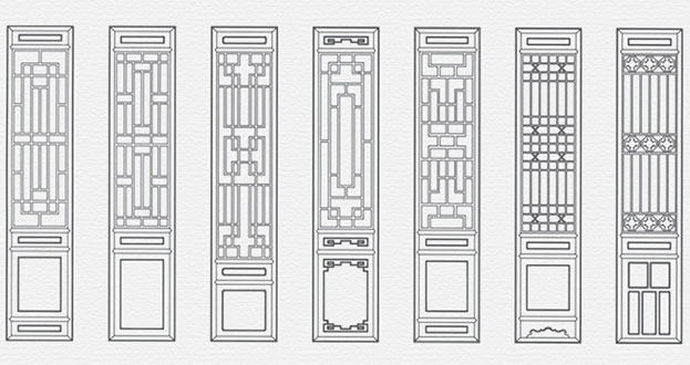 太康常用中式仿古花窗图案隔断设计图